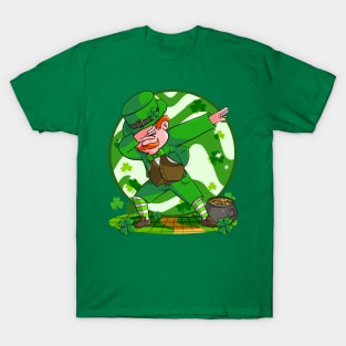 Dabbing Leprechaun St Patricks Day Irish Shamrock T-Shirt